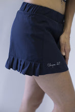 Load image into Gallery viewer, Navy woven frill skirt
