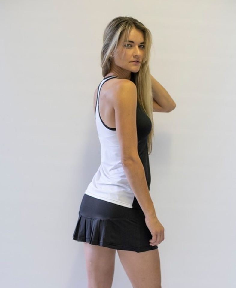 Black and white racerback top